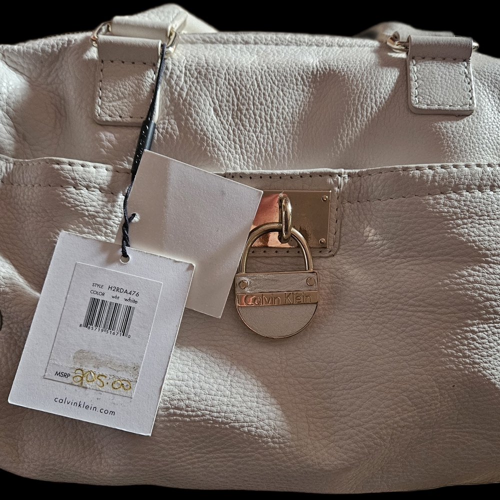 Calvin Klein White Leather Handbag